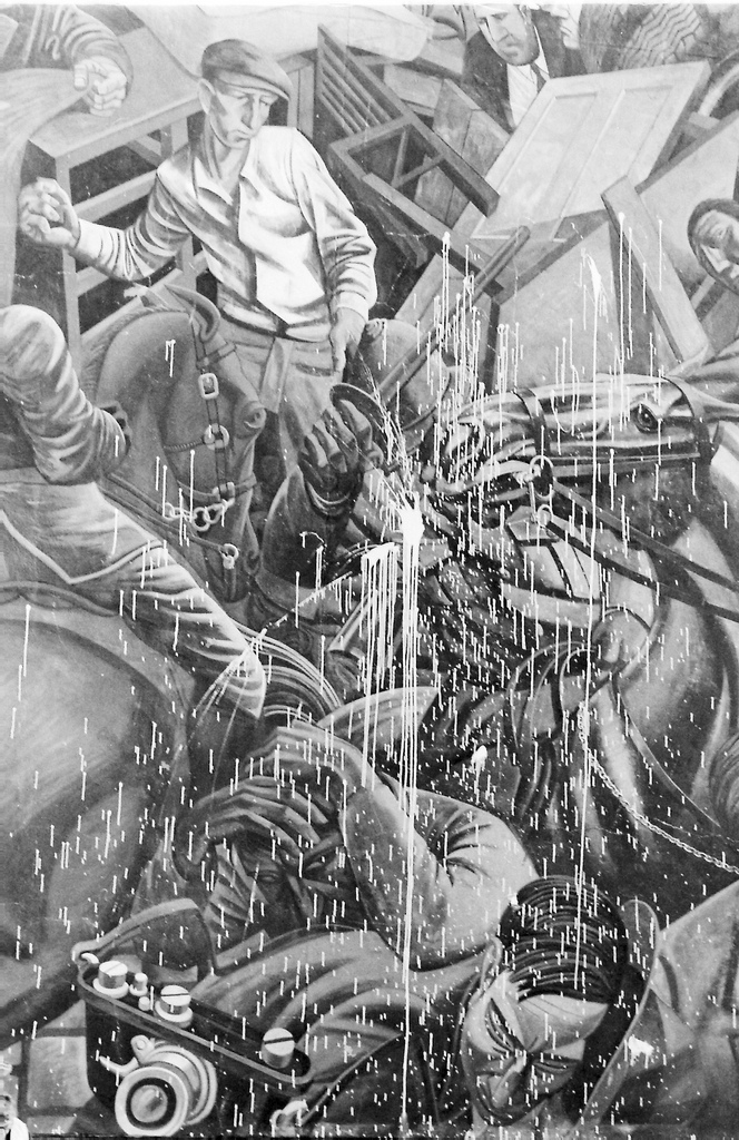 Wapping Dispute - Cable Street Mural attacked 1986