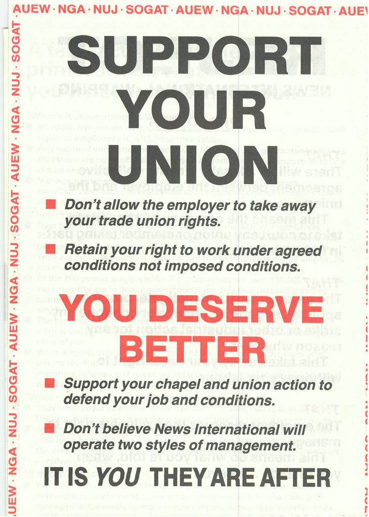 Picture entitled Flyer By Print Supporters 010 from the Wapping Dispute
