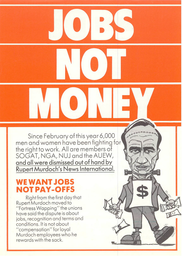 Picture entitled Flyer By Print Supporters 015 from the Wapping Dispute