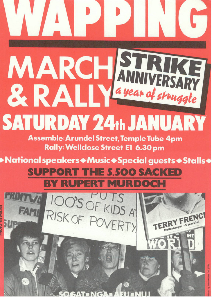 Picture entitled Flyer By Print Supporters 020 from the Wapping Dispute