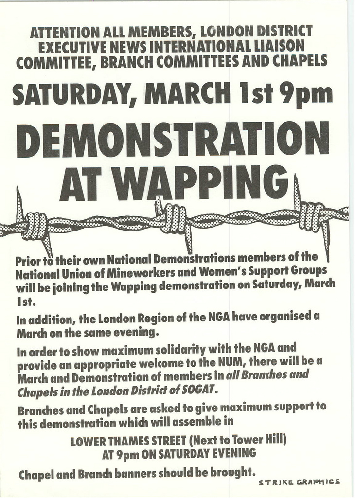Picture entitled Flyer By Print Supporters 032 from the Wapping Dispute
