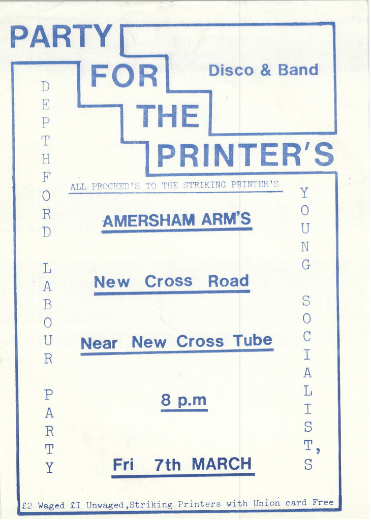 Picture entitled Flyer By Print Supporters 034 from the Wapping Dispute