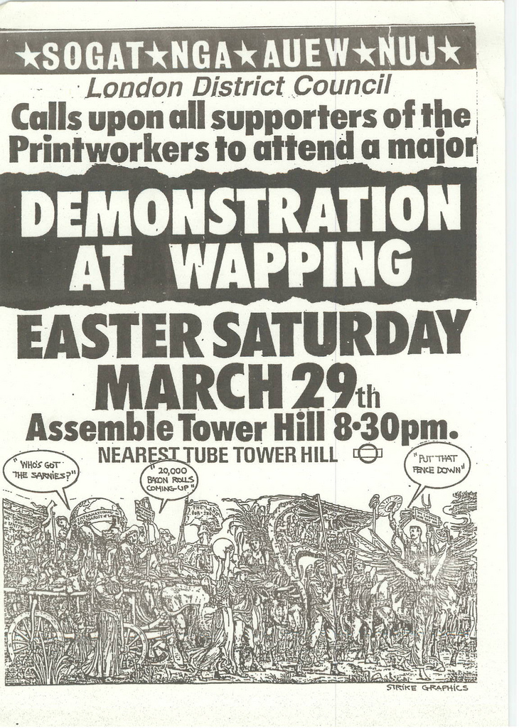 Picture entitled Flyer By Print Supporters 039 from the Wapping Dispute