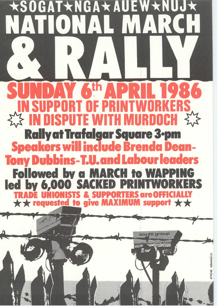 Picture entitled Flyer By Print Supporters 042 from the Wapping Dispute