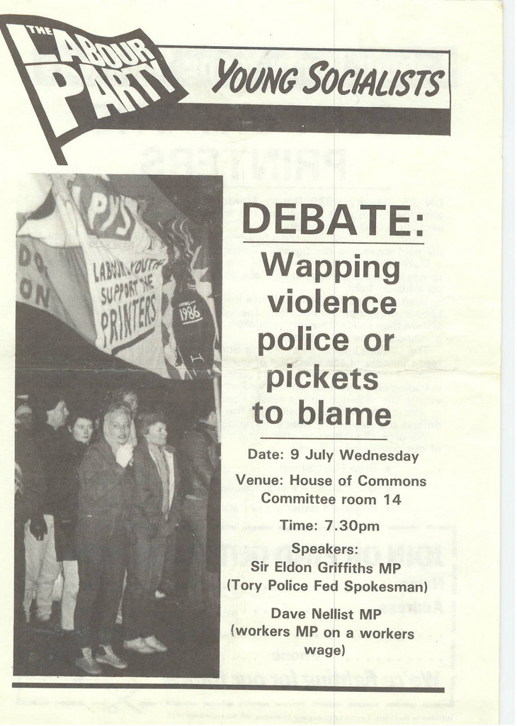 Picture entitled Flyer By Print Supporters 045 from the Wapping Dispute