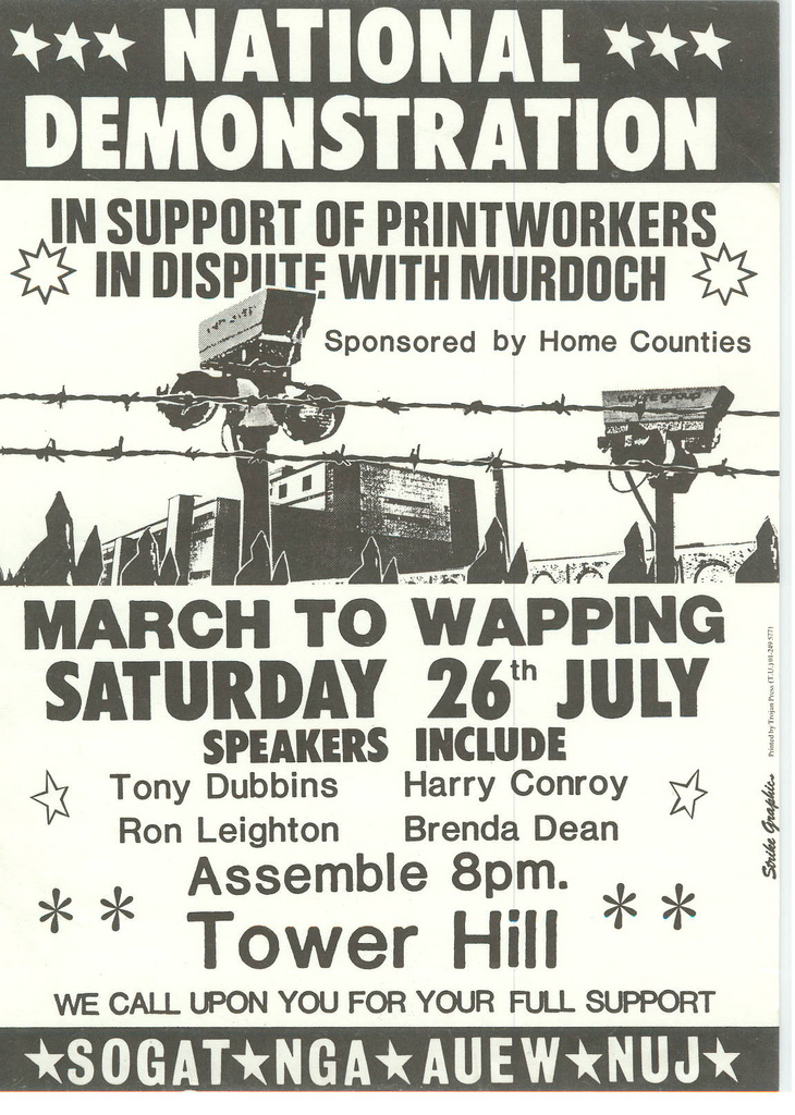 Picture entitled Flyer By Print Supporters 049 from the Wapping Dispute