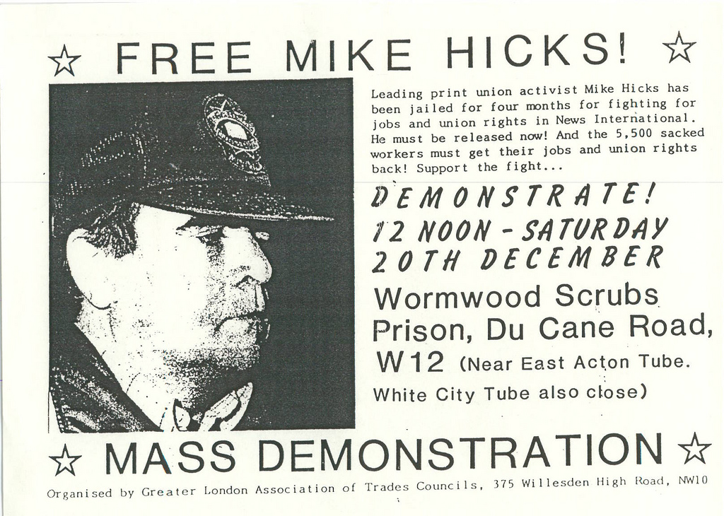 Picture entitled Flyer By Print Supporters 055 from the Wapping Dispute