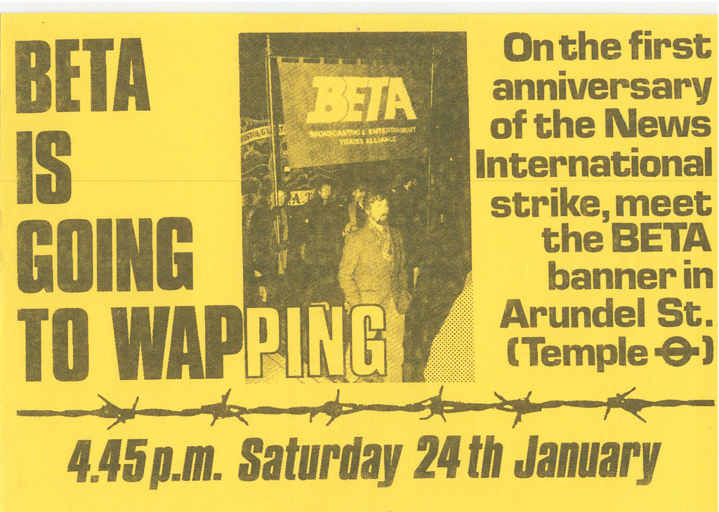 Picture entitled Flyer By Print Supporters 057 from the Wapping Dispute