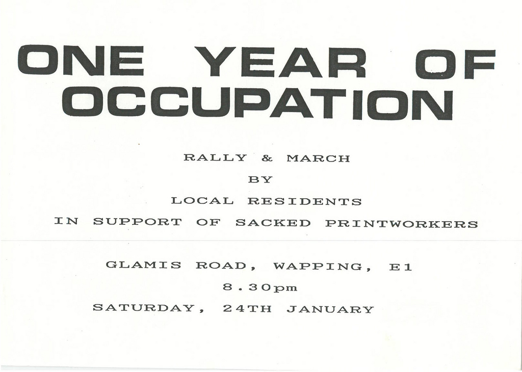 Picture entitled Flyer By Print Supporters 062 from the Wapping Dispute